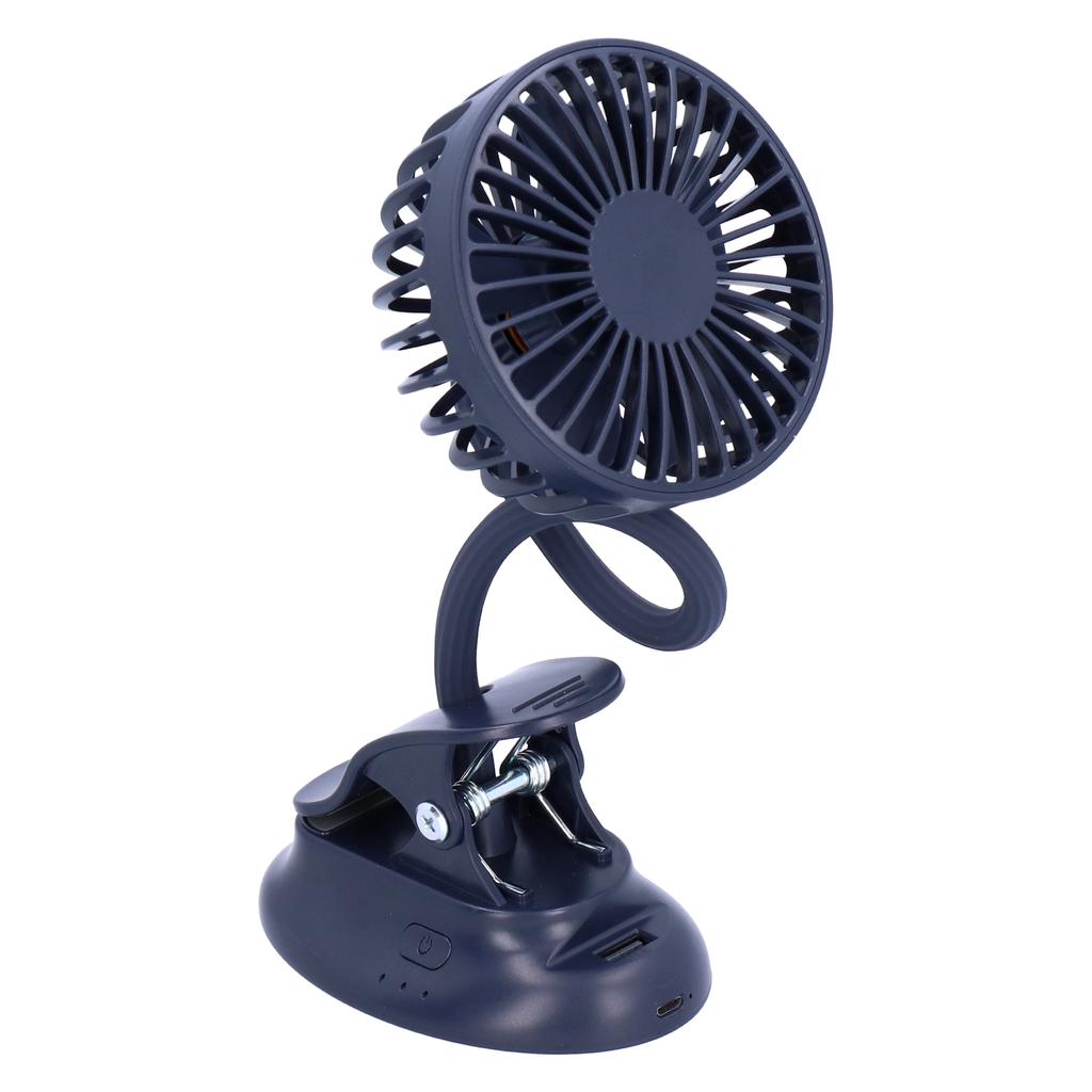 Bendable Small Fan Dark Blue USB Adjustable Angle Clip Fan for Home Dormitry School Outdoor