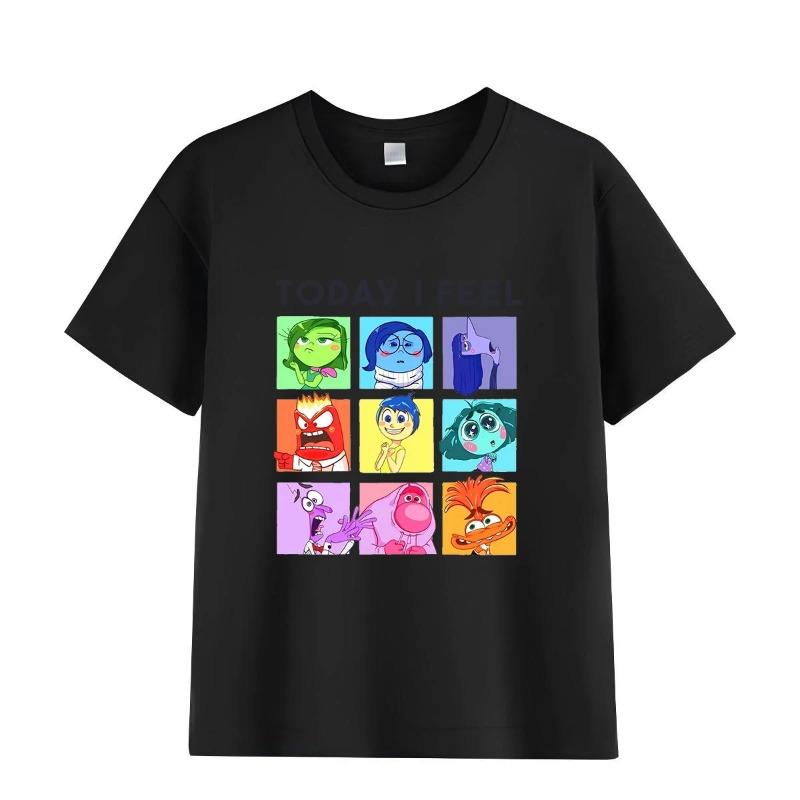 Disney Pixar inside out 2 'Today I Feel' T-Shirt for Boys & Girls Short Sleeve Casual Top Ages 3-12 Toddler Summer Clothing