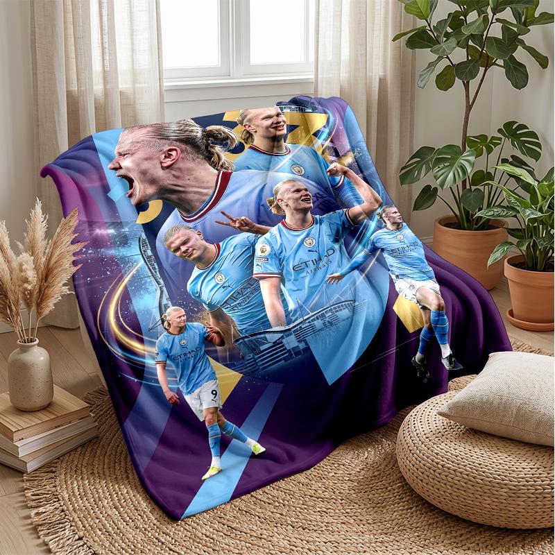 Erling Haaland Soft Flannel Fleece Blanket Lightweight Cozy Warm Throw Blanket For Sofa Bed Home Decor