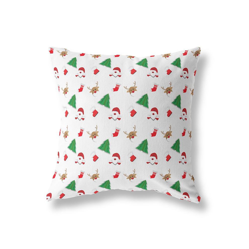 Snowflake Christmas Theme Printing Pattern Polyester Cushion Cover Home Living Room Sofa Decoration Square Pillow Pillow Cover