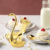 Golden Swan Coffee Spoon Set with Leaf Spoons