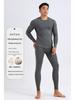 Ensemble de sous-vêtements thermiques en cachemire et soie pour homme de classe A: Haut et bas à col rond ajusté, plus velours pour plus de chaleur en automne/hiver.