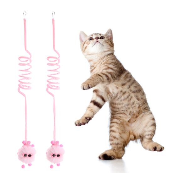 1 Set Cat Teaser Toy Scratch-resistant Rabbit Fur Ball Pet Kitten Cat Swing Rope Toy with Suction Cup Pet Supplies