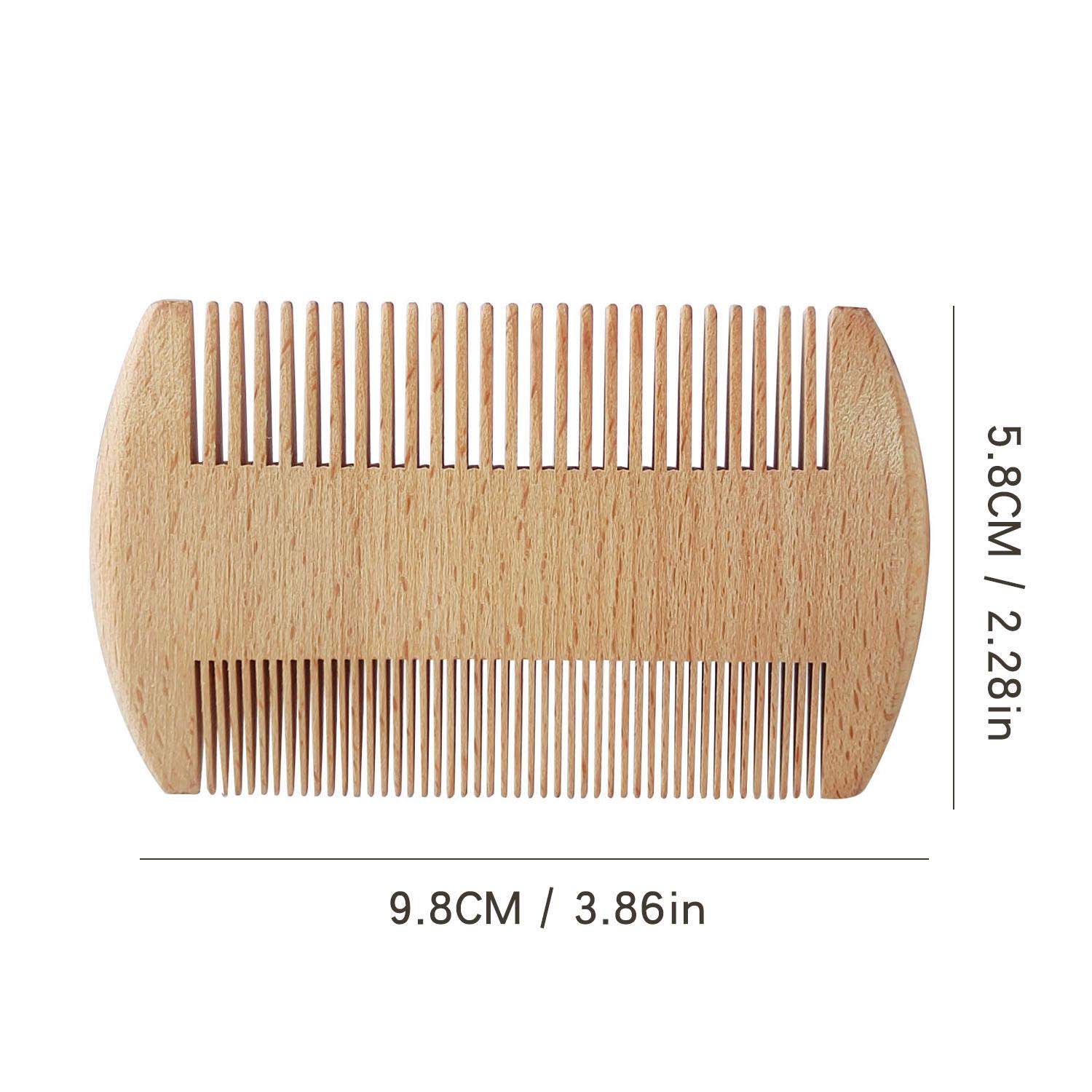 

Гравированная буковая расческа для бороды и усов с мелкими зубьями - Специальный дизайн в форме вши