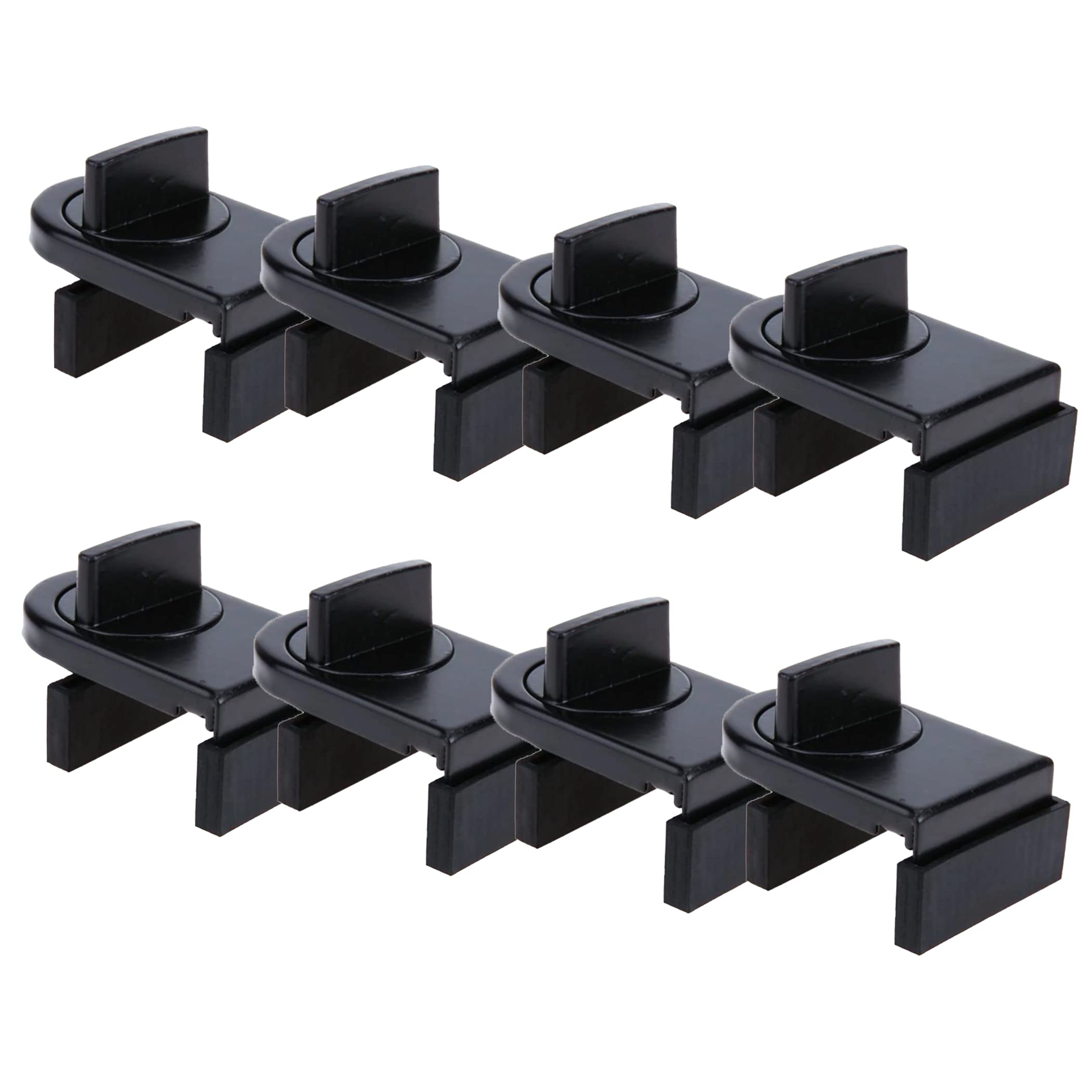 

Felimoa Auxiliary Locks, Window Locks, Sash Stoppers, Anti-theft Locks for Windows, Sliding Doors, and Storm Doors (Set of 8) (Black)