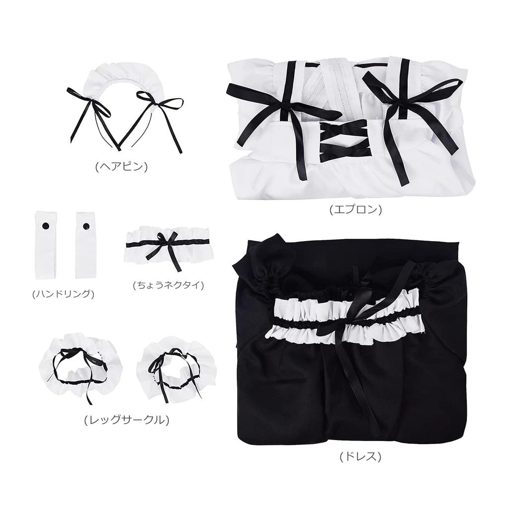 Cute Maid Lolita Cosplay Gothic Lolita Dress for and Costumes with Bows Halloween, Parties, Events, (Size M)