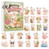 Birthday Party Favors 2026 Bunny Advent Calendar, 24 Days Acrylic Rabbit Ornaments Christmas Countdown Collectible Figurines 2D Flat Cute Animal