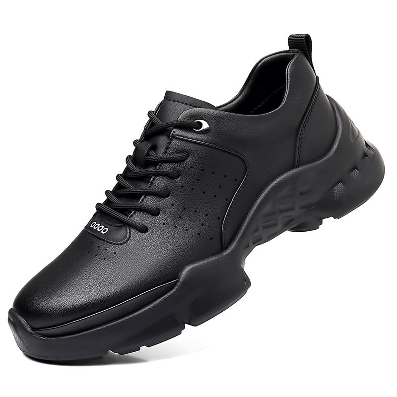 Fashion 2025 Casual Men's Shoes Comfortable Breathable Walking Shoes Soft Soles Soft Surfaces Official Solid Color Men's Shoes Black