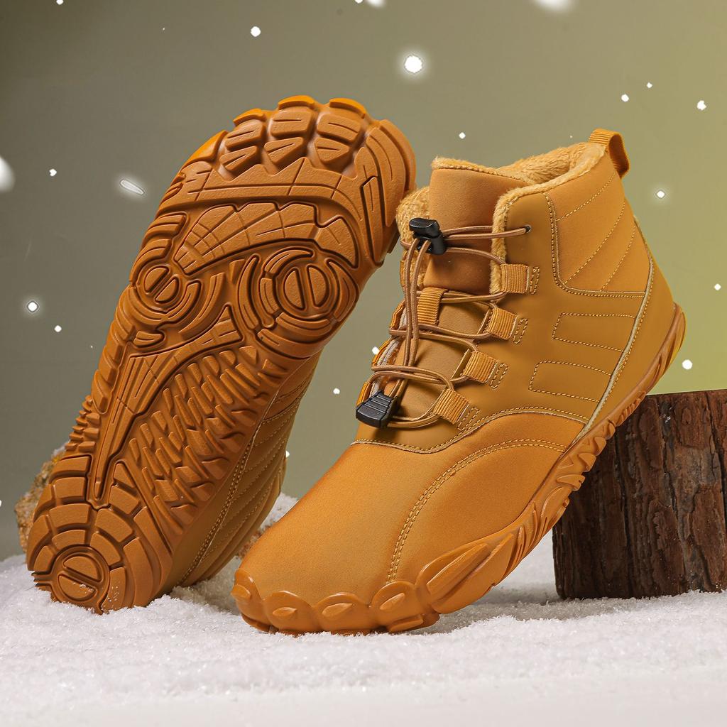 Five-finger Outdoor Sports Cotton Shoes Men and Women Plus Velvet Warm Boots Wear-resistant and Anti-skid Snow Boots Winter Thickened Couple Shoes