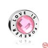 925 Sterling Silver Pink Murano I Love Mom Love Cross Heart Diy Fine Beads Fit Original Charm Bracelet Women Jewelry