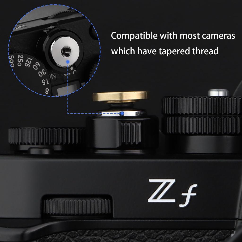 Haoge Copper Shutter Release Button for Fujifilm XE5 XPro3 GFX100RF XT5 XT50 Nikon Z f DF and Leica Q3 M10 Concave New 12mm Diameter M-11 Surface,