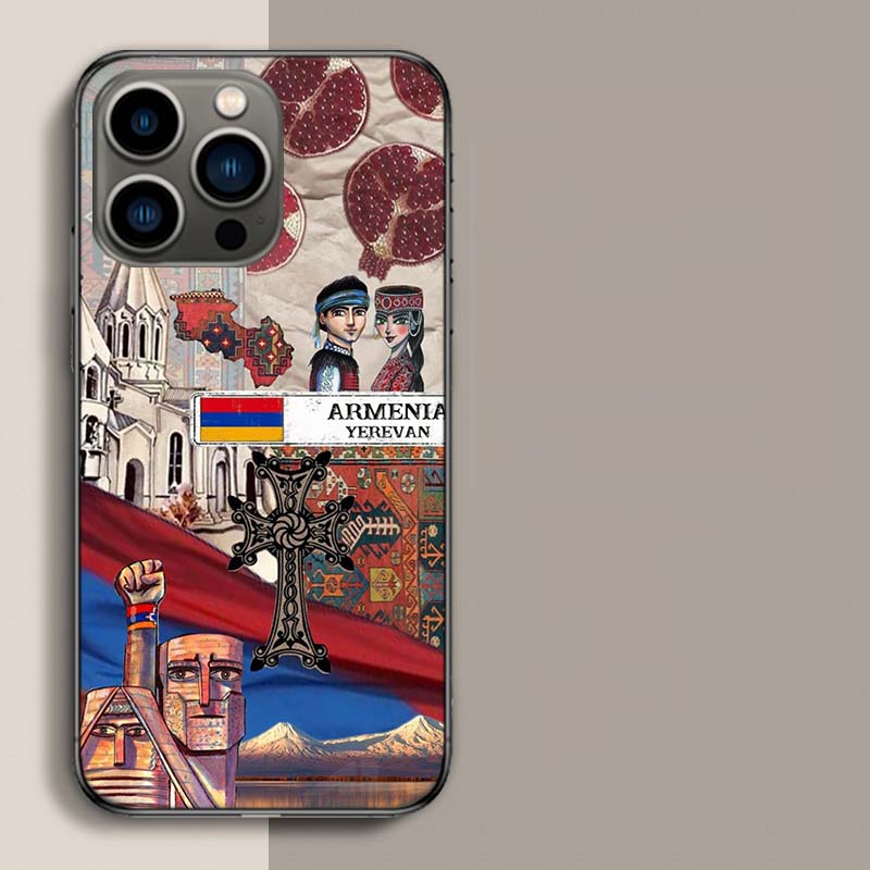 Armenia Flag Passport ART Phone Case For Iphone 17 Air 15 Pro 14 Plus 16 Pro Max 12 13 Mini 11 16E X XS Cover Cute Fundas