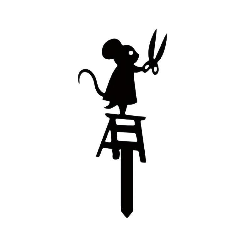 

1 шт. Металлические ножницы Мышь Декоративные садовые колышки Украшение для улицы Сад Клумба Двор Лужайка Патио Наружное украшение Эстетика