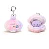 Simulation Fluffy Whale Keyring Soft Small Turtle Pendant  Birthday Gift