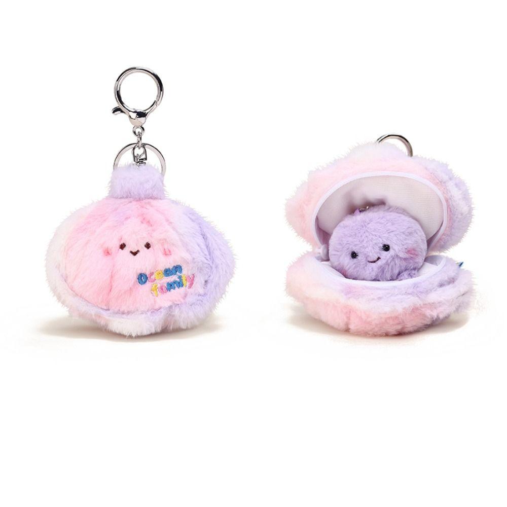 Simulation Fluffy Whale Keyring Soft Small Turtle Pendant  Birthday Gift