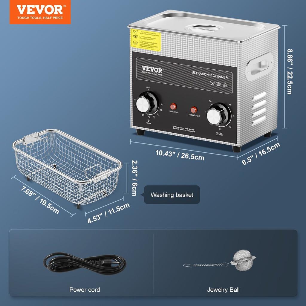 3L Ultrasonic Cleaner with Heater Timer & Basket Digital Sonic Machine