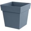 Square Flower Pot - EDA - Tuscany - 40 Cm - 38 L - Water Reservoir Zone - 39 X 39 X H.39 Cm - Jean Blue