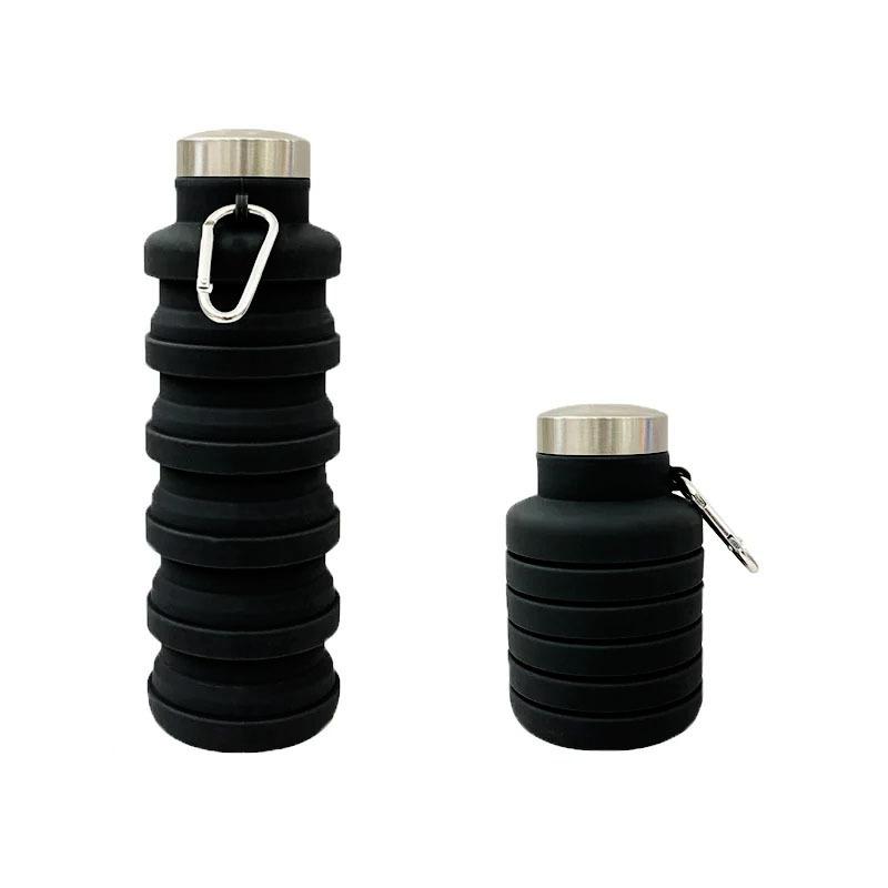 Collapsible Silicone Water Bottle, Leakproof Portable Sports Bottle for Travel & Hiking
