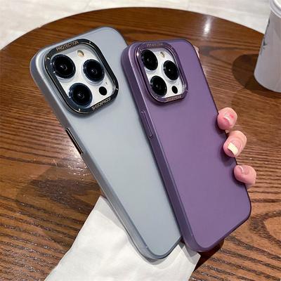 Luxusní kovové pouzdro na telefon s ochranou objektivu pro Iphone 14pro Max 13 12 11 Pro Max 14 Plus nárazuvzdorný matný průhledný ultra tenký kryt