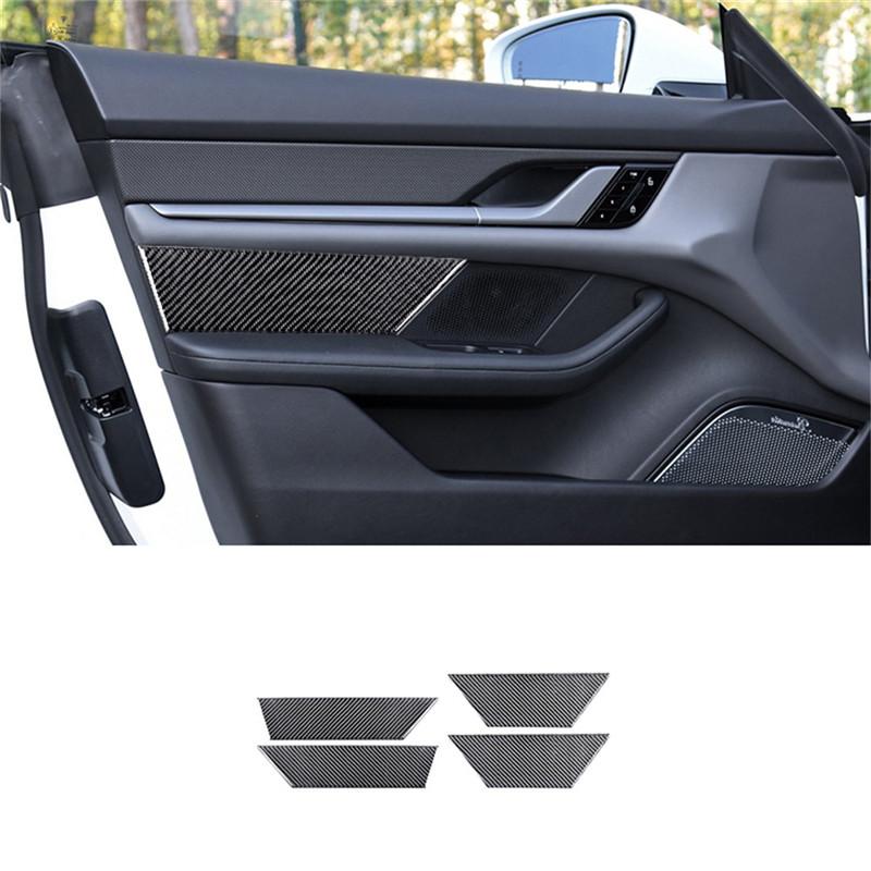 Black Car Interior Decoration Protection Carbon Fiber Sticker For Porsche Taycan 2019-2025 Auto Styling Accessories