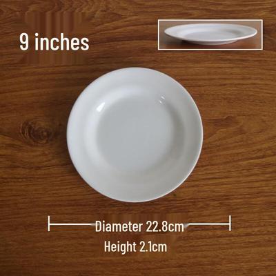 White Melamine Commercial Round Serving Plates