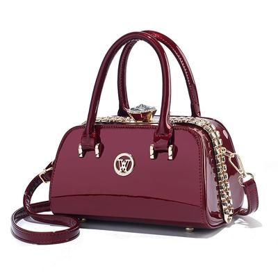 Women's Crossbody Satchel Shoulder Bags Patent PU Leather Handbag Purse Marlene for Women Pocketbook Wedding Satchel Retro Purse Top Handle Tote Bag