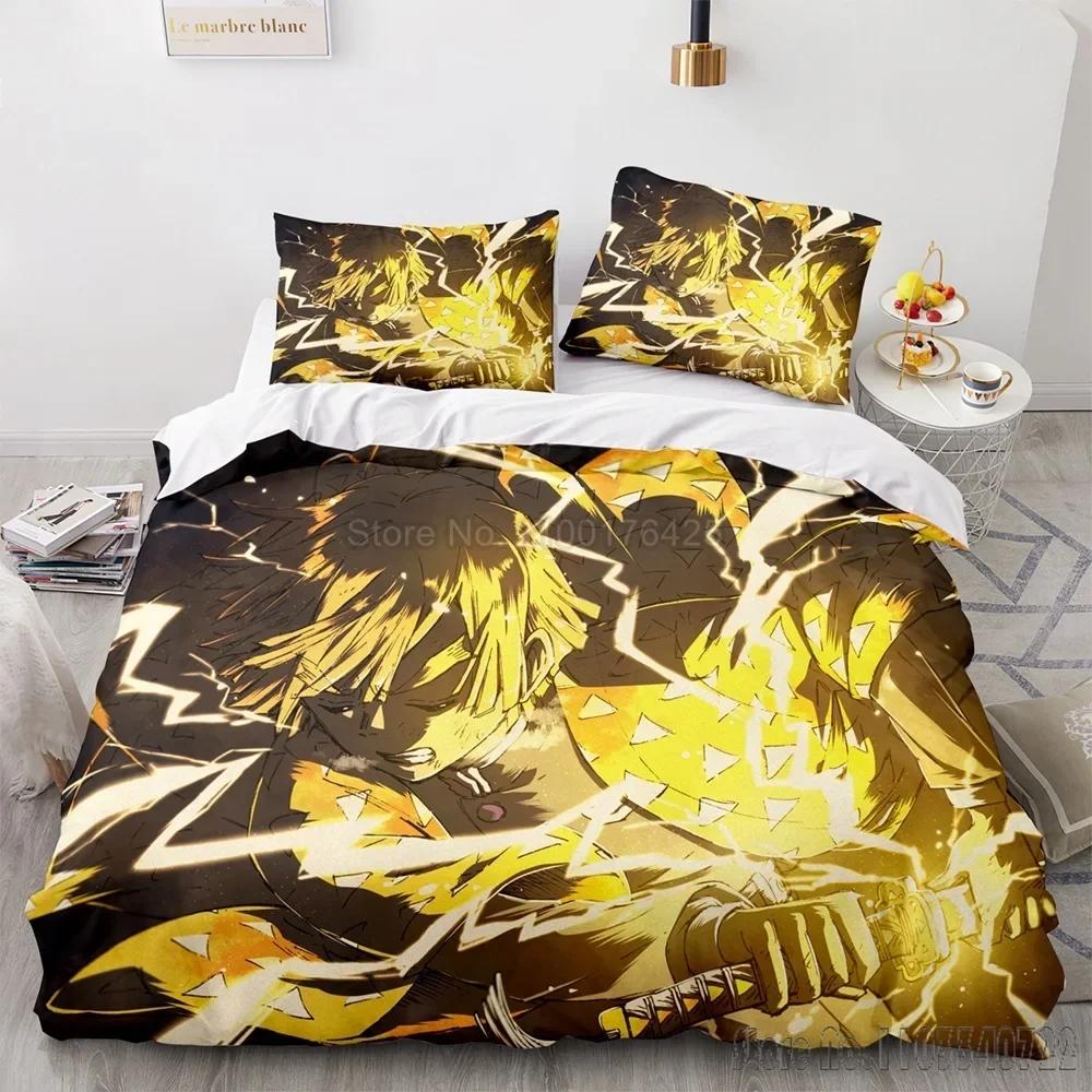 Comforter Demon Slayer Agatsuma Zenitsu Hd Comforter For Kids Bedding Sets Bedclothes Bedroom Decor