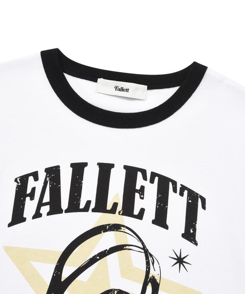 FALLETT My Record Ringer Short Sleeve T-Shirt White