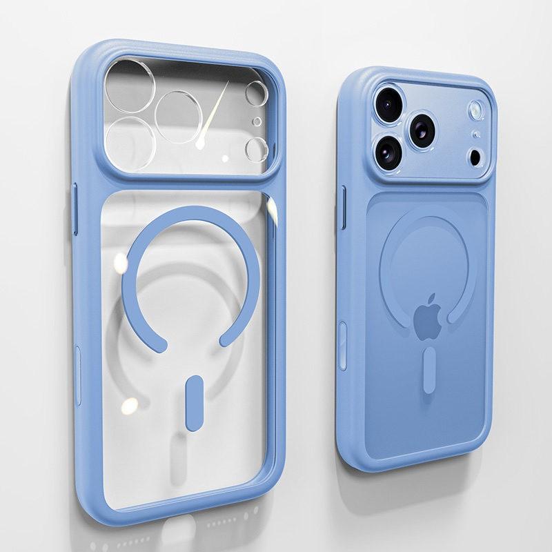 Magnetic Snap-On Clear Phone Case IPhone 17 Pro Max Full Camera Lens Coverage Shockproof Protective Cover