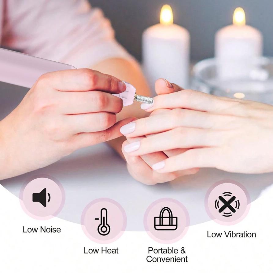 Electric 4-in-1 Nail Grinder & Manicure Tool: Integrated Nail & Dead Skin Remover with Polishing Function.