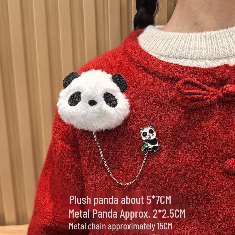 Adorable Red Panda Brooch: Cute Plush Backpack Pin for Students, Couples & Women - Perfect Birthday Gift
