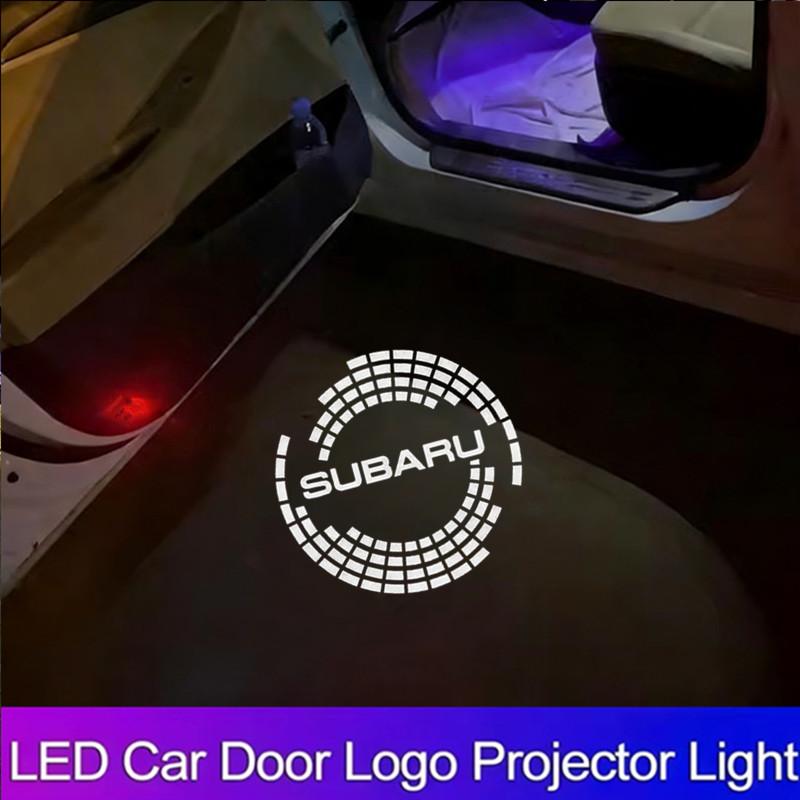 2PCS HD Car Led Door Welcome Light Projector Lamp For Subaru Outback Legacy Impreza Tribeca Forester XV nbb0