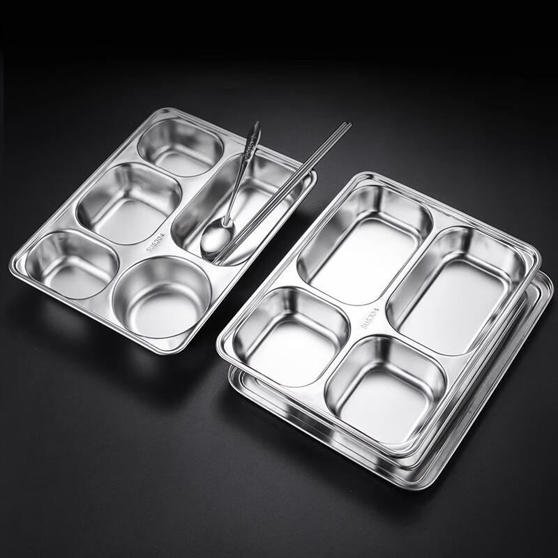 304 Stainless Steel Rectangular Divided Lunch Tray