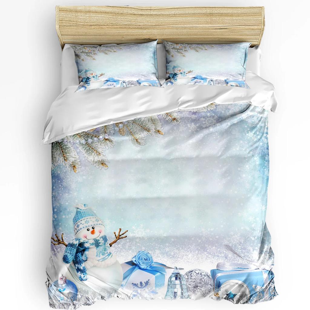 Christmas Snowflake Planks Duvet Cover Bed Bedding Set Home Textile Quilt Cover Pillowcases Bedroom Double Bedding Set No Sheet