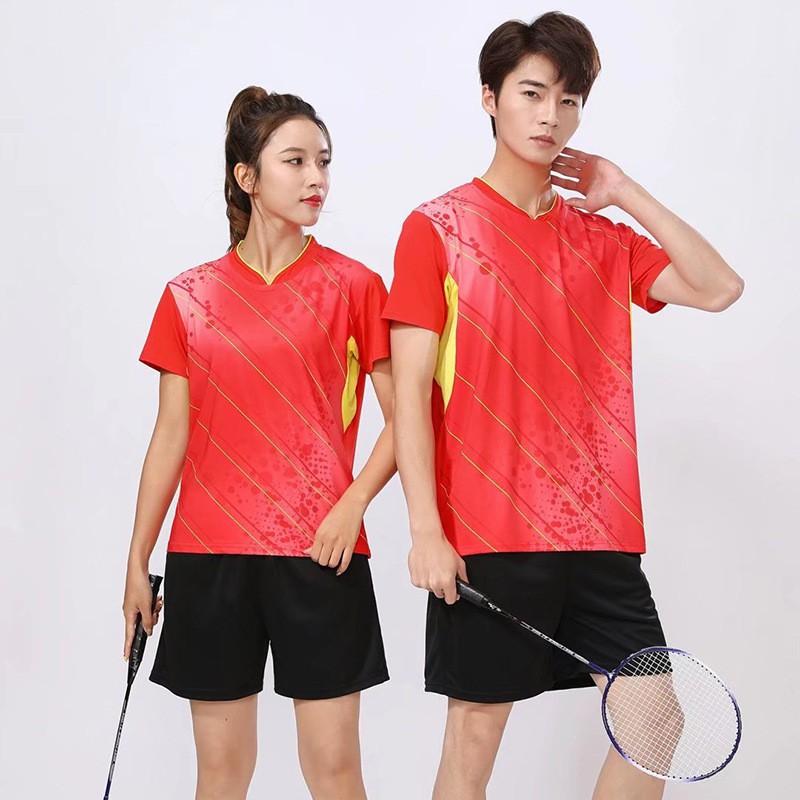 Quick-dry Badminton Shirt Set Unisex Tennis Table Sportswear Custom Print
