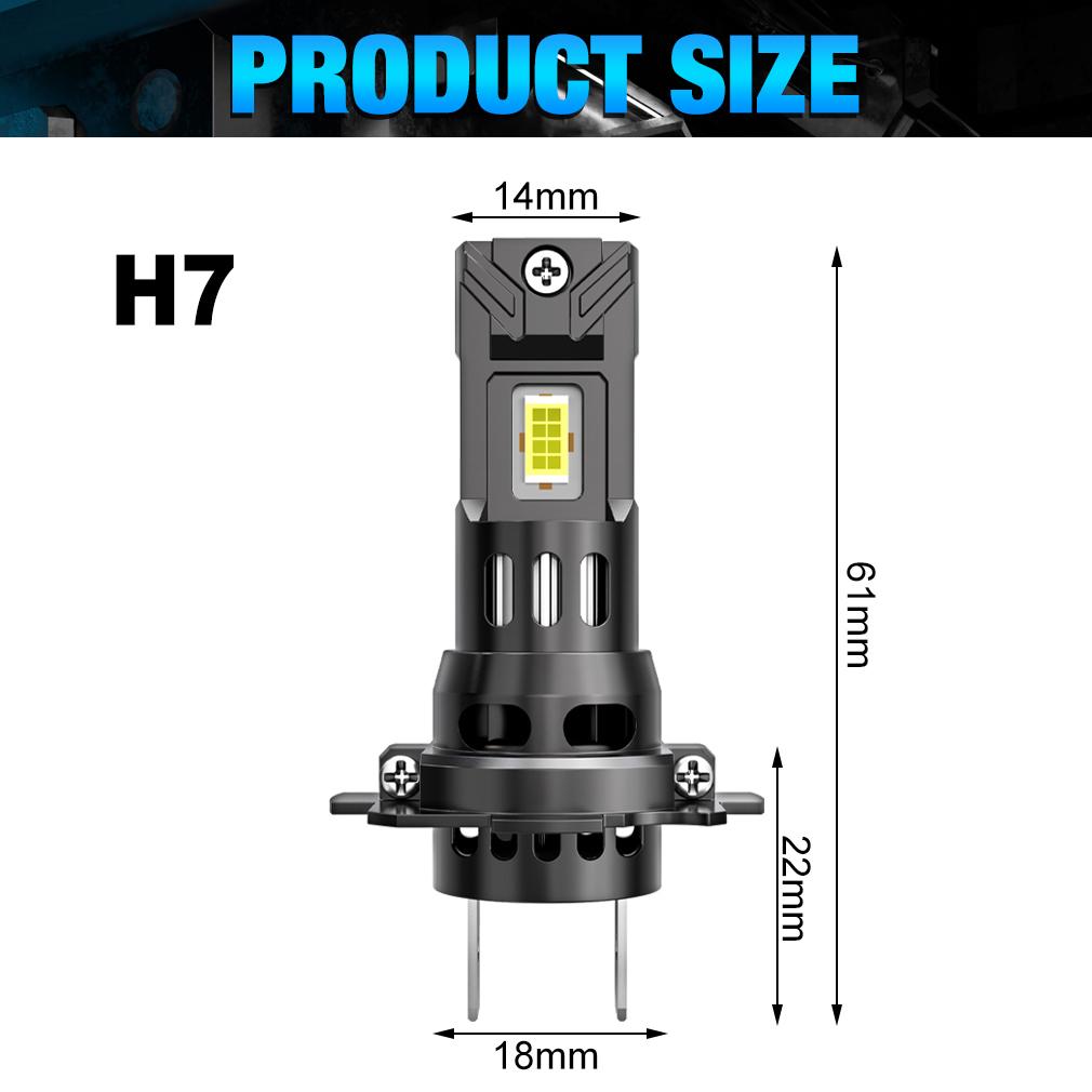 2 Stuks 30000LM H7 LED Koplamp Lampen 100W Mini Draadloze CSP Auto Koplamp Met Ventilator Auto Diode Lampen H7 Turbo Led Auto Verlichting Canbus 12V 6000K