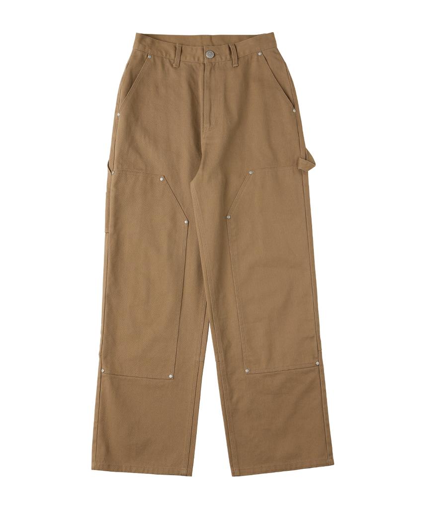 URBANAGE Cotton Carpenter Wide Pants Brown