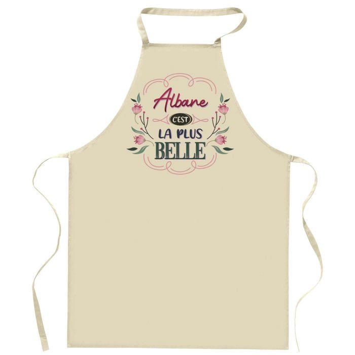 Tablier de cuisine - Albane la plus belle - Impression bretonne - Coton résistant - Liens ajustables