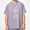 Li-Ning Neon Cartoon Print Loose Short Sleeve T-Shirt Unisex Tops Smoky-Purple AHSSC47-2