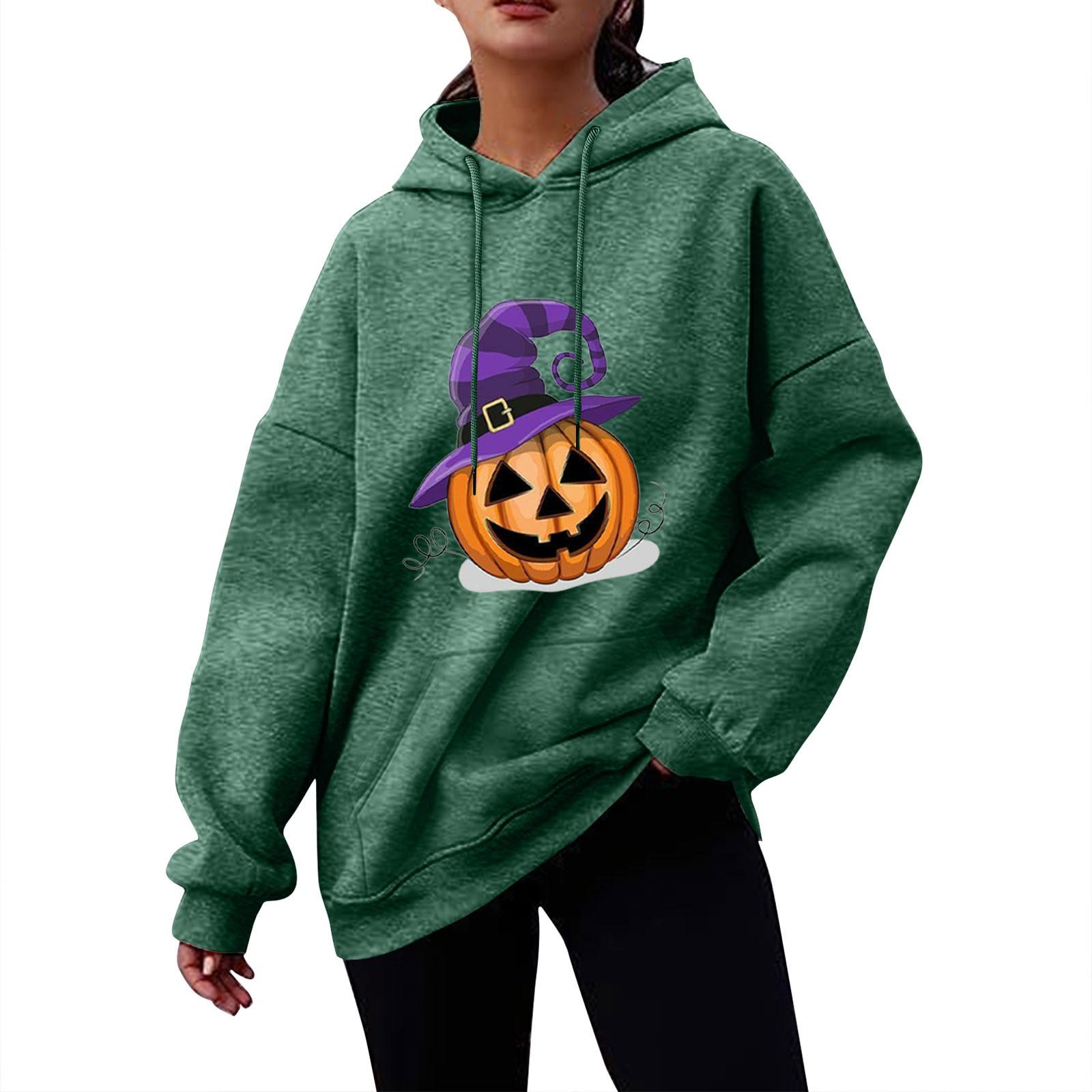 Женский осенне-зимний пуловер с принтом на Хэллоуин — фото 5