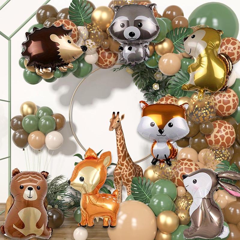 Jungle Wildlife Aluminum Foil Balloon, Cute Fox Hedgehog Bear Balloon Birthday Party Decoration, Forest Party, Children's Gift
