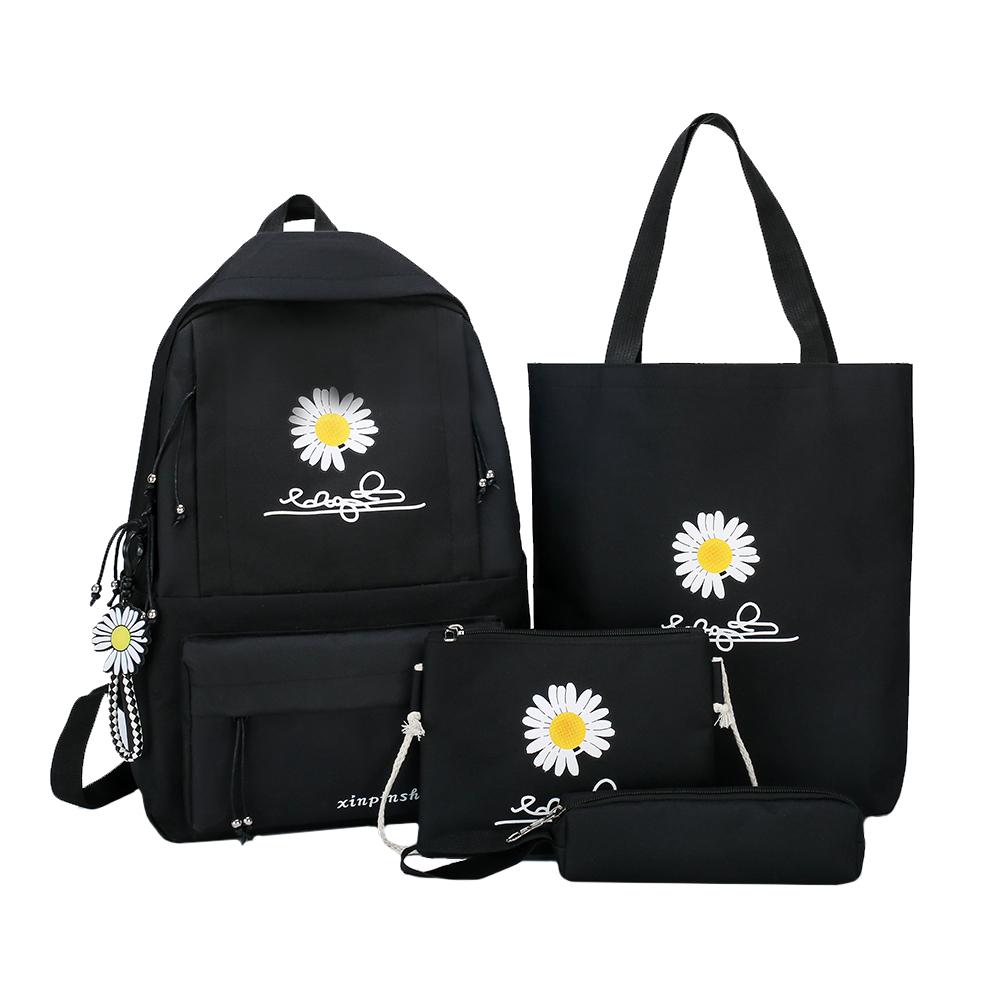4 Teile/satz Frauen Schule Rucksäcke Schulranzen Leinwand Für Jugendliche Mädchen Student Buch Tasche Jungen Satchel