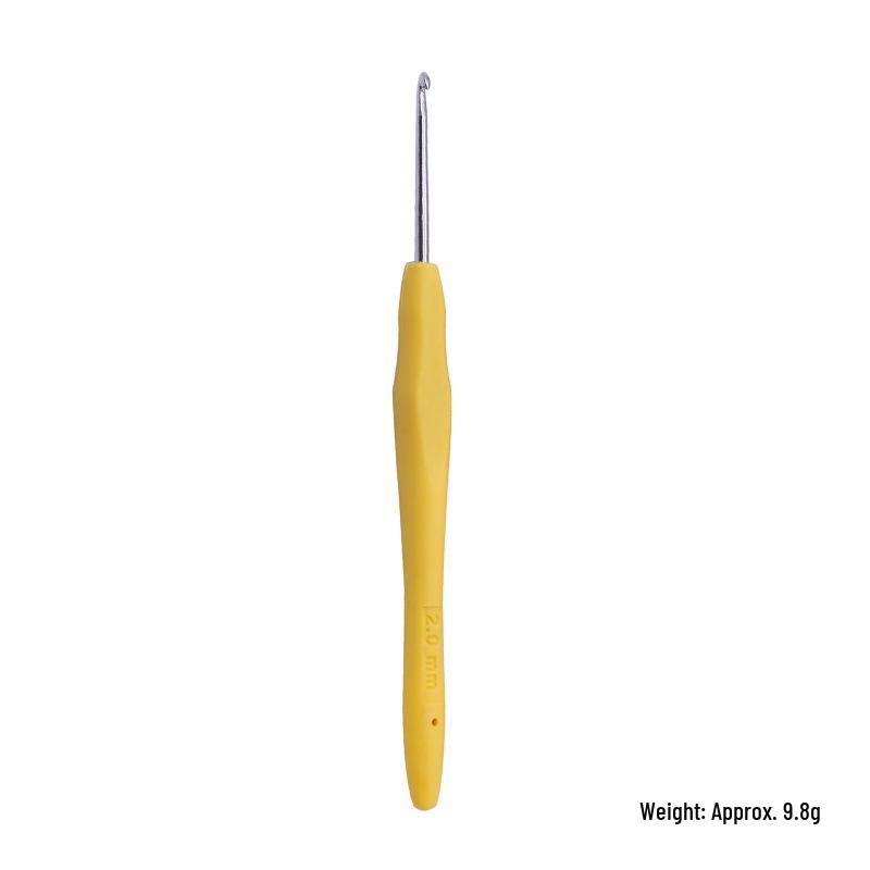 Colorful Metal Crochet Hook with Plastic Handle for DIY Knitting
