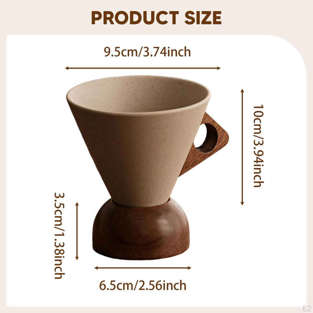 Cone Base Coffee Mug for Tea And Drinks, Porcelain Cup Office Home