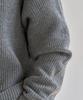 BASIC HOUSE Uni Ribbed Semi-Overfit Round Neck Knit Melange Grey Lwkt7103