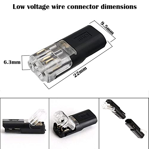 CTRICALVER 10pcs 2-needle Low Voltage General-purpose Connector Wire Connector, Wiring Connector, Non-peeling Push-type Design I-type Connector F