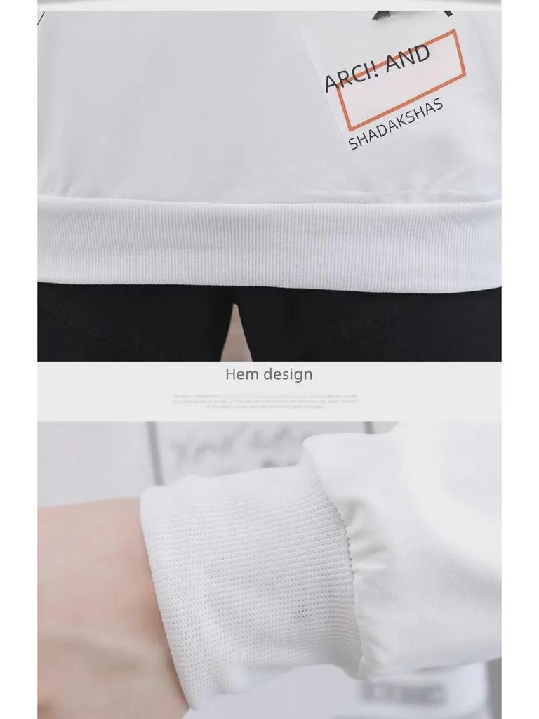 Men's Trendy Loose Fit Round Neck Sweatshirt - Long-Sleeve Printed T-Shirt for Spring and Autumn