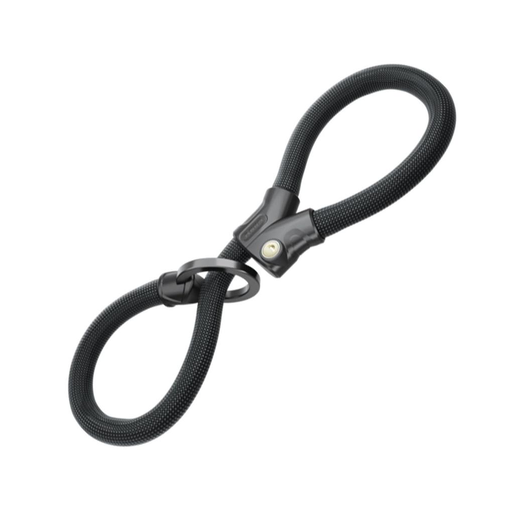 ABUS Trusted Bicycle Chain Lock with Design for Easy Locking to Fixed Nylon Infinity Loop Black Japanese German-Made Figure-8 Objects, Heavy-Duty