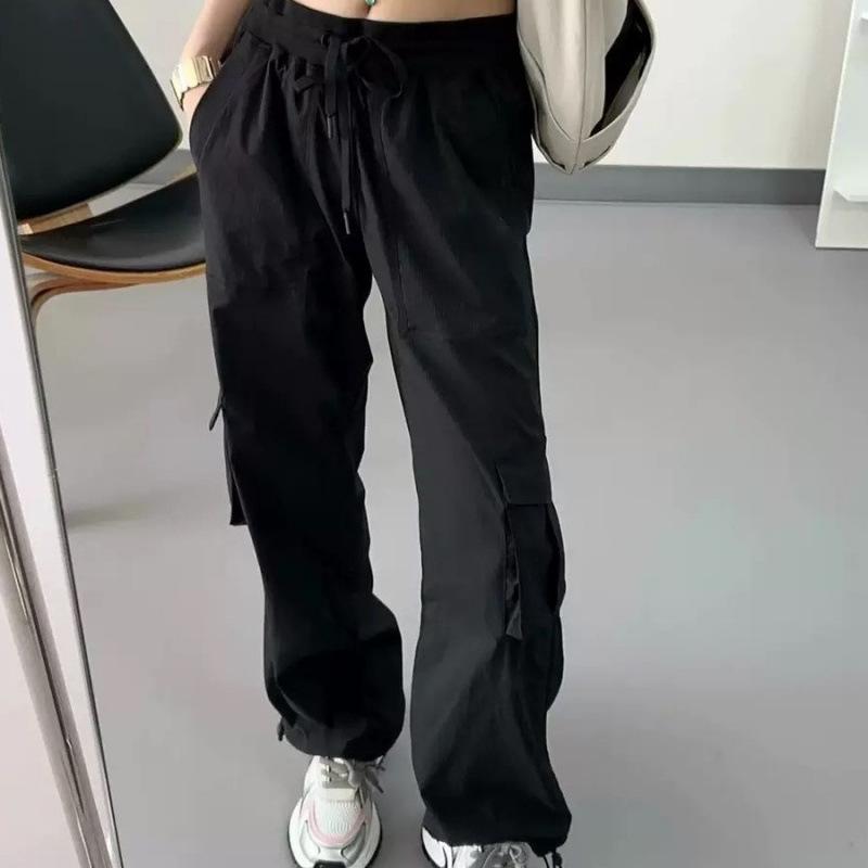 Lulu DanceStudio Original Loose Fit Work Pants - Mid-High Waist Casual Sportswear L черных комбинезонов