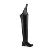 Fashion Side Zipper Tassel Belt Buckle Black White Pants Boots Women's Round Toe Low Heel Nightclub Pole Dance Sexy Motorcycle Boots 43